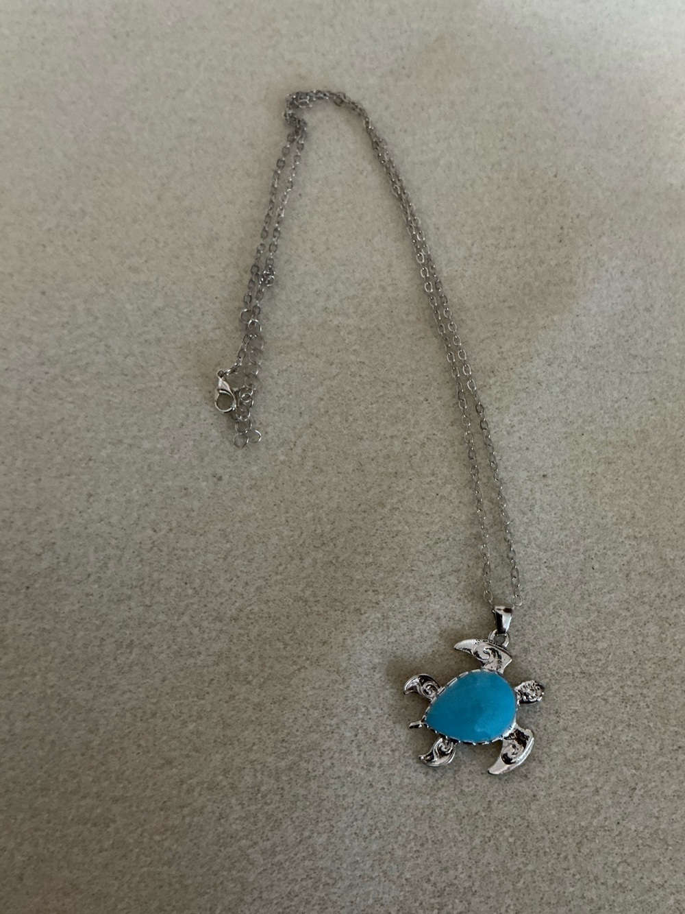 Silver-Tone Turtle Pendant Necklace, 21”
